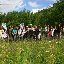 I partecipanti della Summer School Alpi Marittime 2012 identificano farfalle (M. De Biaggi)