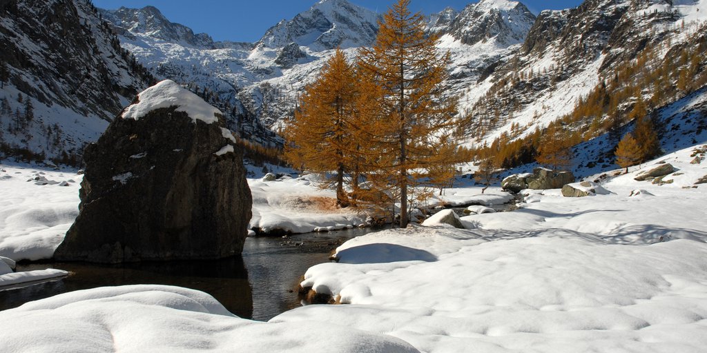 Il Pian del Valasco dopo la prima neve (© Augusto Rivelli PNAM)